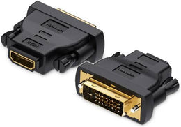 Vention DVI 24+1 Male to HDMI Female Adapter, Dual Way Conversation, HD 1080P Resolution, Bi-Directional Transmission, Fully Compatible With All HDTV Formats, Black | ECDB0