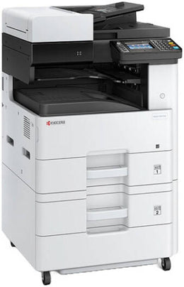 Kyocera ECOSYS M4125idn Monochrome MFP Laser Printer, Up to 25 ppm Print Speed, Up to 1200 x 1200 DPI Resolution, 50 IPM Simplex & 16 IPM Duplex, 2 Tray and Cabinet, White | M4125idn-2