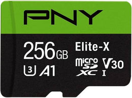 PNY 256GB Elite-X UHS-I microSDXC Memory Card, Max Read Speed: 100 MB/s, Records FHD, 3D, 4K & 360° Video, Water / Shock / Magnet Proof, UHS-I / V30 / U3 / Class 10 / A1 | P-SDU256U3100EX-GE