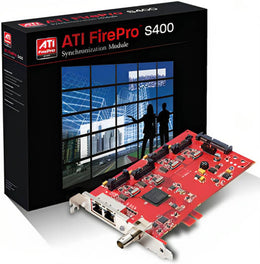 AMD FirePro S400 Synchronization Module, Sync up to 4 GPUs, Single Form Factor, BNC Genlock Input to Use House Clock, Dual RJ-45 to Daisy-Chain Cards, SATA Power, Windows, OS X, and Linux | 100-505981