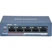HikVision DS-3E0105P-E/M(B) Switch, 4 X 100m Poe Ports & 1 X 100m Ethernet Port, Supports Poe Power Supply and Extend Mode, Wire-speed Forwarding & Non-blocking Design | DS-3E0105P-E/M(B)