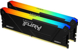 Kington Fury Beast RGB 32GB ( 2x 16GB ) DDR4 Desktop Memory Kit, 3200MT/s Memory Speed, CL16 CAS Latency, 288-Pin Kit, AMD Ryzen Ready, Intel XMP Certified, Black | KF432C16BB2AK2/32
