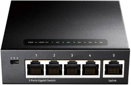 Cudy GS105 5-Port Gigabit Metal Switch, 5 10/100/1000M RJ45 Ports, Desktop Metal Case, Power Saving, Plug & Play, Black | GS105