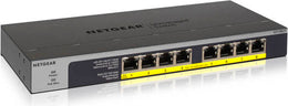Netgear 8-Port Gigabit Ethernet PoE+ Unmanaged Switch, 60W Total PoE Power Budget, 16 Gb/s Bandwidth, 8x Gigabit Ethernet PoE+ Ports, 803.3at / 802.3af PoE, Plug & Play | GS108LP-100AJS/GS108LP-100EUS