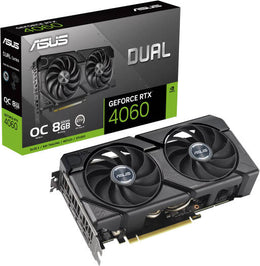 ASUS Dual GeForce RTX 4060 EVO OC Graphics Card, 8GB GDDR6 128-bit Memory, 2535 MHz OC Boost Clock, 17 Gbps Memory Speed, PCI E 4.0, DisplayPort 1.4a / HDMI 2.1a | 90YV0JC7-M0NA00