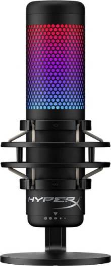 HyperX QuadCast S – RGB USB Condenser Microphone, For PC / PS4 and Mac, Anti-Vibration Shock Mount, Four Polar Patterns, Pop Filter, Podcasts, Twitch, YouTube, Discord, Black | HMIQ1S-XX-RG/G