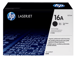 HP 16A Black Original LaserJet Toner Cartridge, Q7516A