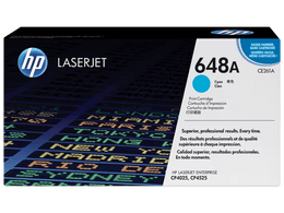 HP 648A Cyan Original LaserJet Toner Cartridge, CE261A