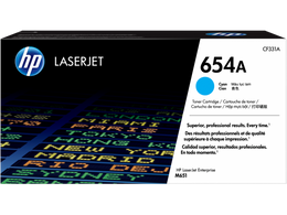 HP 654A Cyan Original LaserJet Toner Cartridge, CF331A