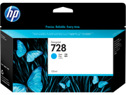 HP 728 130-ml Cyan DesignJet Ink Cartridge