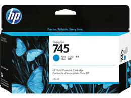 HP 745 130-ml DesignJet Cyan Ink Cartridge
