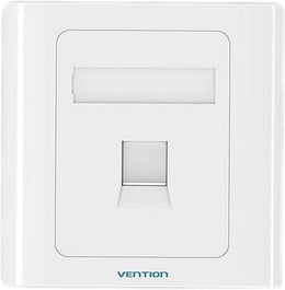 Vention 1 Port keystone Jack Wall Plate 86 Type, Premium Material of Flame Retardance, Aesthetically Slim, White | IFAW0