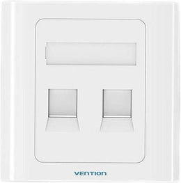 Vention 2 Port keystone Jack Wall Plate 86 Type, Premium Material of Flame Retardance, Aesthetically Slim, White | IFBW0