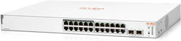 Aruba Instant On 1830 24-Port Gb | 12-Port Class 4 PoE Smart Switch (195W) - 24x 1G | 2X SFP | US Cord (JL813AABA)