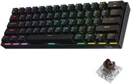 Redragon K530 Wired Pro Draconic 60% Compact RGB Wireless Mechanical Keyboard, Brown Switch, Bluetooth V5.0, Hot-Swappable Switch, Detachable Type-C & USB-A, Black | K530RGB-PRO
