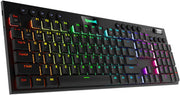 Redragon K618 Horus Wireless RGB Mechanical Keyboard, BT/2.4Ghz/Wired Tri-Mode Ultra-Thin Low Profile w/No-Lag Cordless Connection, Dedicated Media Control & Linear Red Switch, Black | K618-RGB