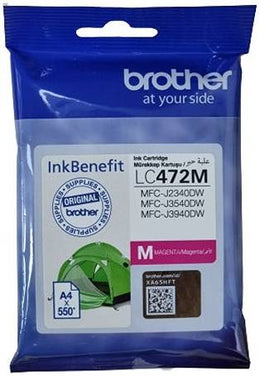 Brother LC472 Magenta Ink Cartridge 550 Page Yield, Compatible for MFC- J2340DW, MFC- J3540DW & MFC- J3940DW, Magenta | LC472M