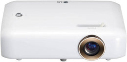 LG PH510PG LED Projector, 550 Lumens, HD 1280x720 Native Resolution, Fixed Zoom, 3D Optimizer, Auto-Keystone (Vertical), 1W + 1W Stereo, White | LGPH510PG