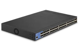 Linksys 48-Port Gigabit Switch, 10G SFP+ Uplinks (4), TAA Compliant, VLAN Tagging, 176 Gbps Switching, Static Routing, Black | LGS352C