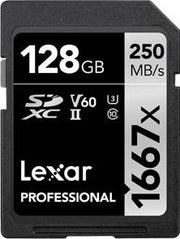 Lexar 1667x SDXC UHS-II card 250MBPS-128GB, High-Speed Performance, Faster Video Capture, For V60 Class, For Professional Users | LSD128CB1667