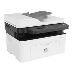 HP LaserJet MFP M137FNW Mono Black and White Laser Multifunction Printer, White | M137FNW
