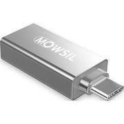 Mowsil USB-C to USB 2 Port Converter, USB 3.0+USB 2.0, Nickle Plated Connector, Data Transfer Speed Up to 5Gbps, Small & Easy to Carry, Compatible with Multiple Systems - Silver | MOCHB2