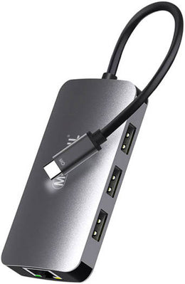 Mowsil USB C Hub 6-in-1 Type C to HDMI, RJ45 GIGA, PD(Type-C), 3XUSB 3.0. Compatible for MacBook Pro/Air XPS and More USB C Devices - Silver | MOCHB6