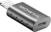 Mowsil Lightning Male to USB C Female Adapter, Up to 480 Mb/S Data Transfer Speed, Highspeed Charging, Reliability and Safety, Zink Alloy, for iPhone OTG, Gray | MOLTC