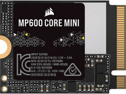 Corsair MP600 Core Mini PCIe 4.0 (Gen4) x4 NVMe M.2 Internal SSD, 2TB Capacity, Up to 5000MB/s Sequential Read & Up to 3800MB/s Sequential Write, 3D QLC NAND Technology, Black | CSSD-F2000GBMP600CMN