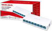 MERCUSYS 8-Port 10/100Mbps Desktop Ethernet Switch/Hub, Ultra-Compact Design, Plug & Play, no configuration required (MS108)