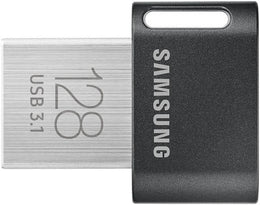 Samsung FIT Plus USB 3.1 Flash Drive, 128GB Storage Capacity, Up to 400MB/s Read Speed, USB 3.1 Gen 1 Interface, Shock, Magnet & X-Ray Proof, Water-Resistant & Temperature Proof, Gray | MUF-128AB/APC