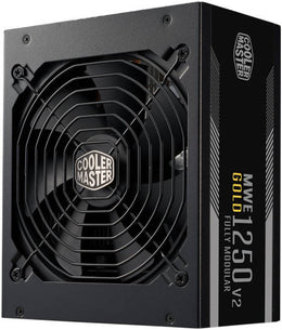 Cooler Master MWE 1250 V2 ATX 3.0 Full Modular Power Supply, 1250W Total Output, 80 Plus Gold Efficiency, Active PFC, Japanese Capacitors, 140mm FDB Silent Fan, Black | MPE-C501-AFCAG-3UK