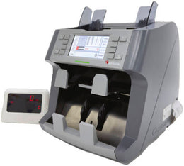 Cassida Neo Max 2-pocket Mix Value Counter And Sorter With Printer, Up to 30 Currencies, Touchscreen LCD Display, Automatic Currency Recolonization, Roller Fiction Feeding, Gray | NEO-MAX