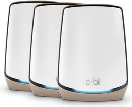 NETGEAR Orbi RBK863S AX6000 Whole Home Tri-Band Mesh WiFi 6 System Router with 3 Satellites, Up to 8000 sq.ft, Up to 6Gbps, 10Gig Port, 1-Year NETGEAR Armor, White | ‎RBK863S-100APS