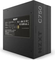 NZXT C750 Fully Modular 750W ATX Power Supply, 80+ Gold Certified, 135mm Fluid-dynamic Fan, 93.02 CFM Airflow, 44.5 dBA Max Noise, Zero RPM Fan Mode, Black | PA-7G1BB-UK