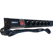 Mini Pro Power Distribution Unit For Cabinet, 6 Way, Max Current 16A, 3500W Output Power, 220-250V 50-60Hz Rated Working Voltage, Black | PDU-02