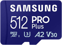 Samsung 512GB PRO Plus MicroSD Card (2021), Read & Write Speeds Up to 180MB/s & 130MB/s, Compatible to UHS Interface, U3, V30, A2 | MB-MD512SA/EU