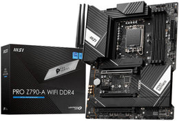 MSI Pro Z790-A WIFI DDR4 LGA 1700 ATX Motherboard, Intel Z790 Chipset, 4x 2-Channel DDR4 128GB Max, 7.1-Ch Realtek ALC4080 Codec, 2.5 GbE LAN, 4x M.2, 3x PCI-E x16, 1x HDMI/DP | 911-7E07-001