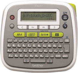 Brother PT-D200 Thermal Transfer Label Printer, Up to 12 mm Labels, 20mm / sec Print Speed, 180 dpi, Graphical Display, ENG, ARB, Farsi QWERTY, For Home & Small Office | PTD200AR