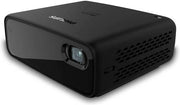 Philips PicoPix Micro 2TV WVGA Smart Portable DLP Pico Projector, Up to 20,000-Hour LED Life, Stereo Speakers & 4H Battery, Up to 80'' Display, Android TV OS, USB-C video and HDMI, Black | PPX360/INT