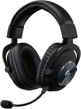 Logitech PRO X Gaming Headset, 50mm PRO-G Drivers, 7.1 Surround Sound, Cardioid Pickup Pattern, Wired Connectivity, Neodymium Magnet, Memory Foam Leatherette Pads, Black | 981-000818 / 981-000819