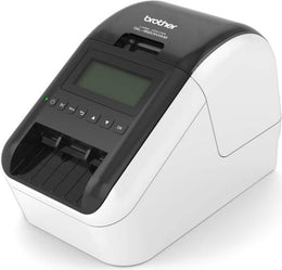 Brother QL820NWB Ultra Flexible Label Printer, 176mm/sec Print Speed, 300 dpi × 600 dpi Resolution, Integrated LCD Display, USB, Network, Wireless, Bluetooth Connectivity, Black/White | QL-820NWB
