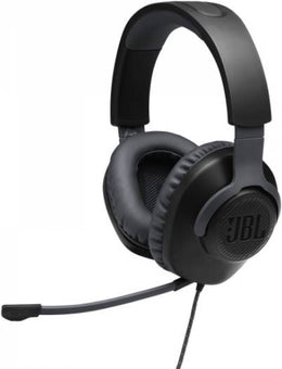 JBL Quantum 100 Wired Over Ear Gaming Headset with Flip-Up Mic, 40mm Dynamic Drivers, Controls & Mic on Left Earcup, Memory Foam Cushions, Multi-Platform Compatible, 3.5mm, Black | QUANTUM100-BK