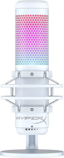 HyperX QuadCast S – RGB USB Condenser Microphone, For PC / PS4 and Mac, Anti-Vibration Shock Mount, Four Polar Patterns, Pop Filter, Podcasts, Twitch, YouTube, Discord, Gray - White | 519P0AA