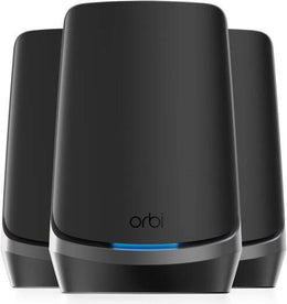 NETGEAR Orbi RBKE963 AXE11000 WiFi 6E Mesh System, Quad-Band WiFi 6E Mesh Router with 2 Satellites, Ultra-Fast Speeds Up to 10.8Gbps, Coverage Up to 9000sq.ft, 200 Devices, Black | RBKE963B-100APS