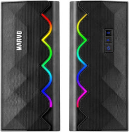MARVO SG-269 RGB PC Gaming Speakers, Wired & Wireless Connectivity, Bluetooth 5.0 Version, 3W x 2 Power, RGB with 6 Light Modes, Black | SG-269