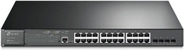 TP-LINK JetStream 28-Port Gigabit L2 Managed Switch, 24-Port, PoE+, 4 SFP Slots, 2 Fans, Rack Mountable, Static Routing, IPv6, Black | SG3428MP