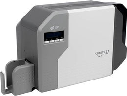 IDP SMART-81D Double-Sided Secure Retransfer ID Card Printer, Print-Ready in Sec, 300 DPI Over-the-Edge Printing, 200 Card Input, 100-Card Output Bin, Works with CR-80, Dust Filter, Gray | SMART-81D