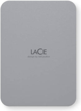 LaCie 4TB USB 3.2 Gen 1 Type-C Mobile Drive Secure Portable HDD, 130 MB/s File Transfers Speed, Sleek, Portable Design by Neil Poulton, Windows and Mac Compatible, Space Gray | STLR4000400