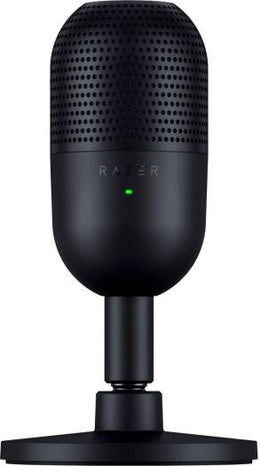 Razer Seiren V3 Mini Condenser Microphone, 14mm Capsule, Supercardioid Polar Patterns, Tap-To-Mute Technology, Built-In Shock Absorber, Type-A to Type-C USB Cable, Black | RZ19-05050100-R3M1